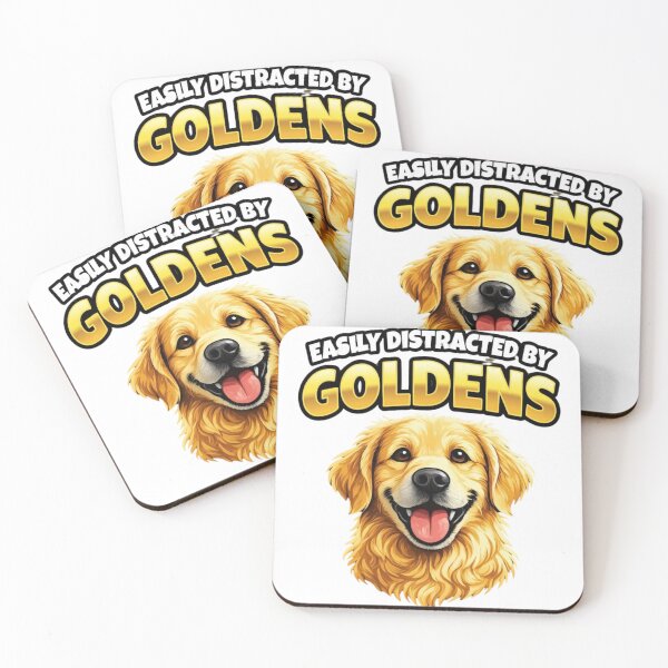 Item preview, Easily Distracted By Goldens | Funny Golden Retriever Shirt & Sticker designed and sold by AgnesDream.