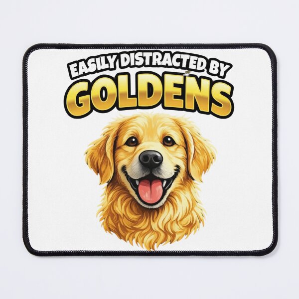 Item preview, Easily Distracted By Goldens | Funny Golden Retriever Shirt & Sticker designed and sold by AgnesDream.