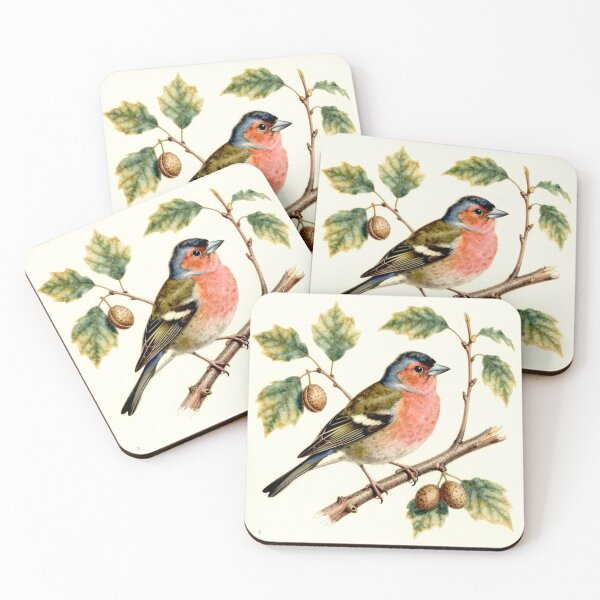 Item preview, Common Chaffinch on Branch – Vintage Natural History Bird Illustration designed and sold by AnimalAirtistry.