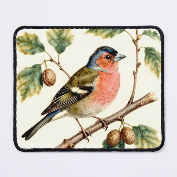 Item preview, Common Chaffinch on Branch – Vintage Natural History Bird Illustration designed and sold by AnimalAirtistry.