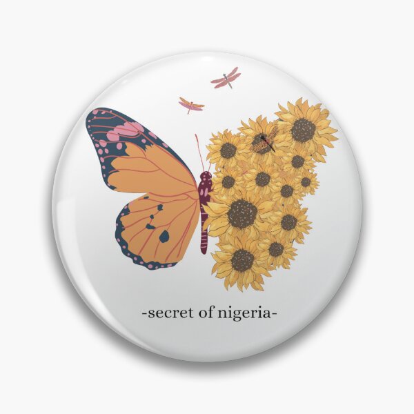 Item preview, Secret of Nigeria – Butterfly Sunflower Nature Aesthetic Design designed and sold by MuskanDesignHub.