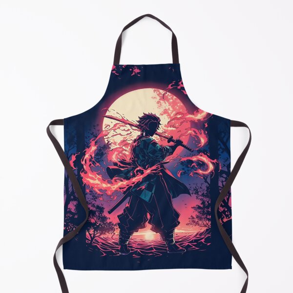 Item preview, Flame Samurai Under the Blood Moon – Anime Fire Sword Silhouette designed and sold by Dyan4.