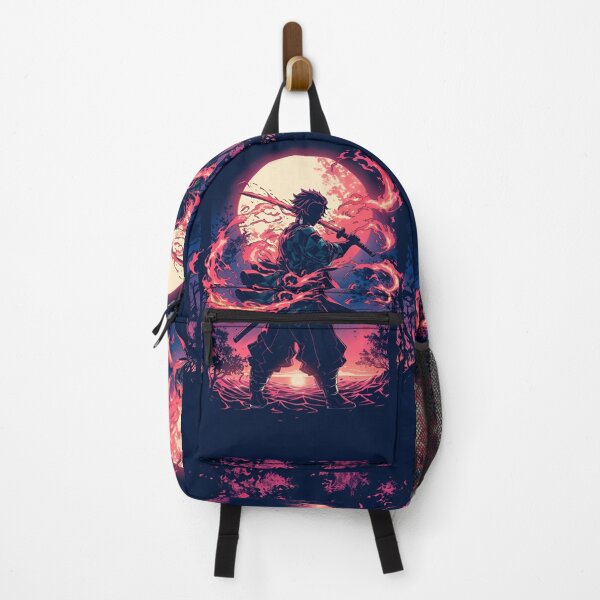 Item preview, Flame Samurai Under the Blood Moon – Anime Fire Sword Silhouette designed and sold by Dyan4.