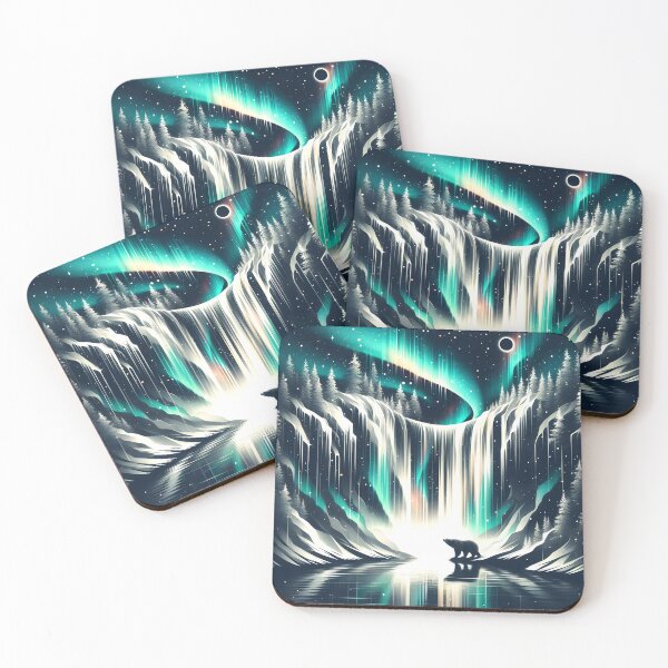 Item preview, Aurora Borealis Eclipse and Bear, Ai Generated Art   designed and sold by ACC .