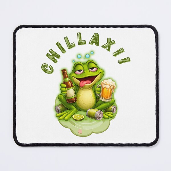 Item preview, Chillax Funny Drinking Frog Cartoon designed and sold by ikaysCreative.