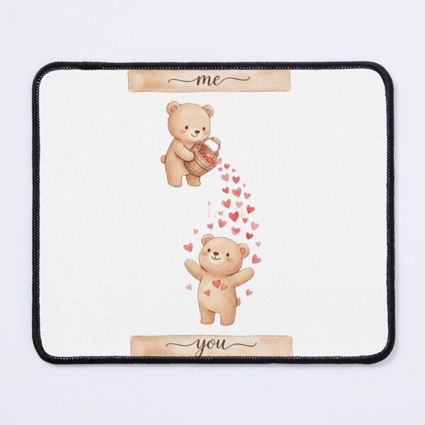 Item preview, Cute Bear Love – Me to You Teddy Bear Couple with Hearts designed and sold by MeowLoka ⭐⭐⭐⭐.