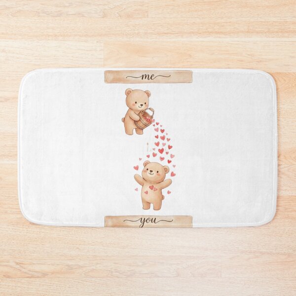 Item preview, Cute Bear Love – Me to You Teddy Bear Couple with Hearts designed and sold by MeowLoka ⭐⭐⭐⭐.