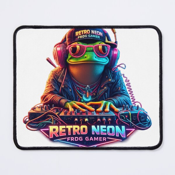 Item preview, Retro Neon Frog Gamer – Cool Vaporwave Gaming Frog designed and sold by Dinaelsherkawy.