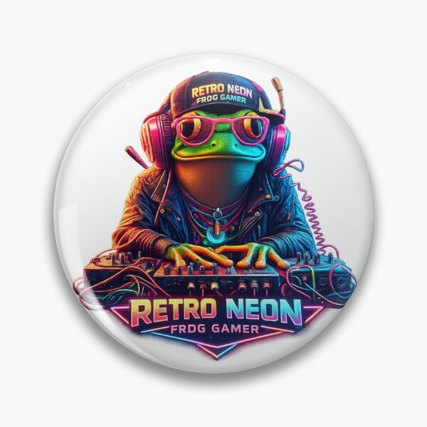 Item preview, Retro Neon Frog Gamer – Cool Vaporwave Gaming Frog designed and sold by Dinaelsherkawy.