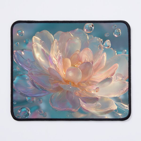 Item preview, Glass Flower – Magical glass flower with shimmering water pearls designed and sold by CosmicGlyph.