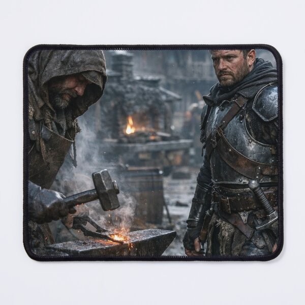 Item preview, Medieval Blacksmith Forging Sword for Knight Warrior designed and sold by NiceArtsPlace.