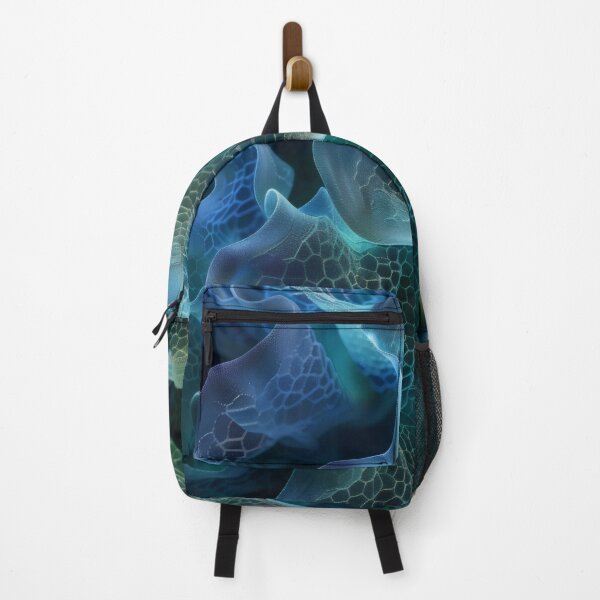 Item preview, Organic network structure – abstract tissue formation in blue-green designed and sold by CosmicGlyph.