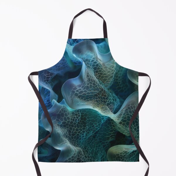 Item preview, Organic network structure – abstract tissue formation in blue-green designed and sold by CosmicGlyph.