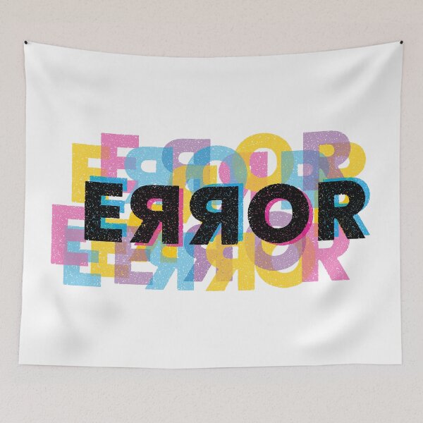 Item preview, Error – Bold Colourful Glitch Typography Art Print designed and sold by Fabulosa Designs.