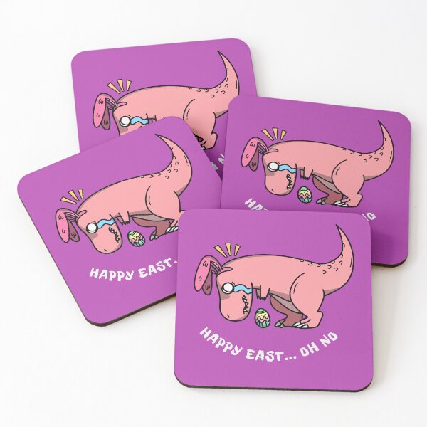 Item preview, Happy East… Oh No Funny Easter Dinosaur | Cute Pink Dino Easter Egg Design designed and sold by swdesigns714.