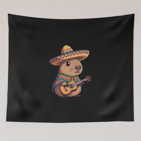 Item preview, Capybara Sombrero Poncho Guitar Mexican Fiesta Cinco De Mayo designed and sold by GrumpySableye.