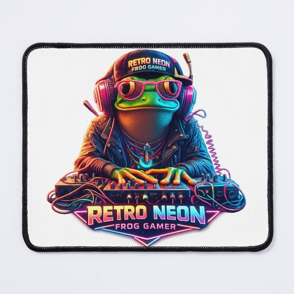 Item preview, Neon DJ Frog Gamer – Retro Arcade Gaming Style designed and sold by Dinaelsherkawy.