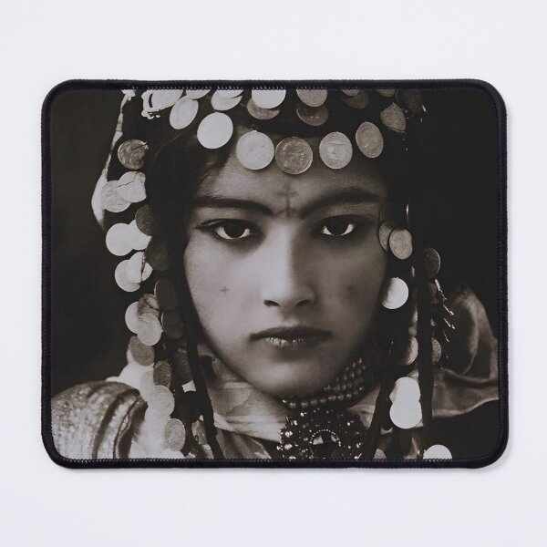 Item preview, 1905 vintage Ouled Nail tribe, Algeria beautiful female portrait black and white princess photograph poster art print designed and sold by Astrid Arkhangelsky.