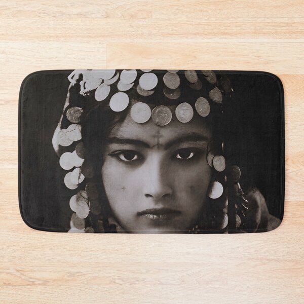 Item preview, 1905 vintage Ouled Nail tribe, Algeria beautiful female portrait black and white princess photograph poster art print designed and sold by Astrid Arkhangelsky.