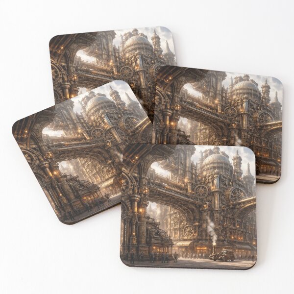 Item preview, Intricate Steampunk Industrial Cityscape Fantasy Art designed and sold by NiceArtsPlace.
