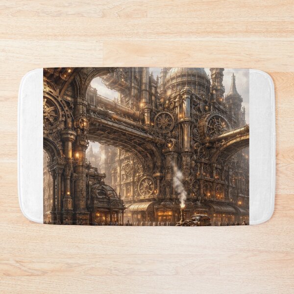 Item preview, Intricate Steampunk Industrial Cityscape Fantasy Art designed and sold by NiceArtsPlace.