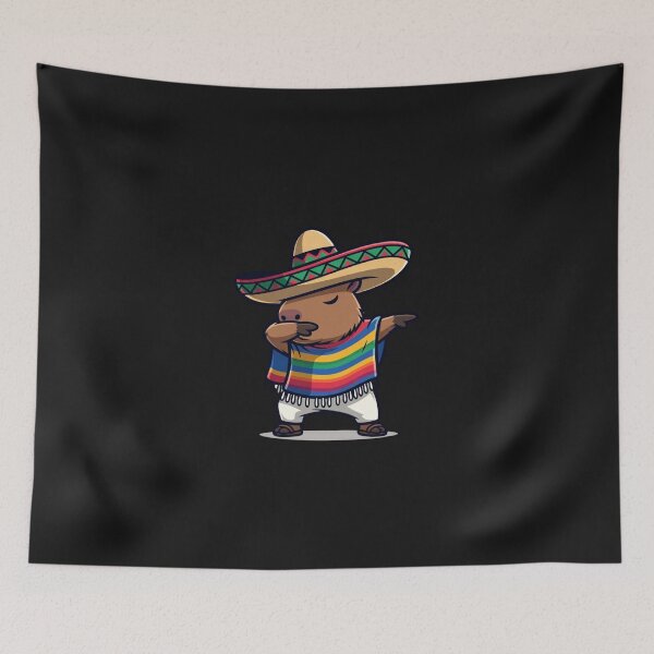 Item preview, Dabbing Capybara Mexican Fiesta Sombrero Serape Animal Lover designed and sold by GrumpySableye.