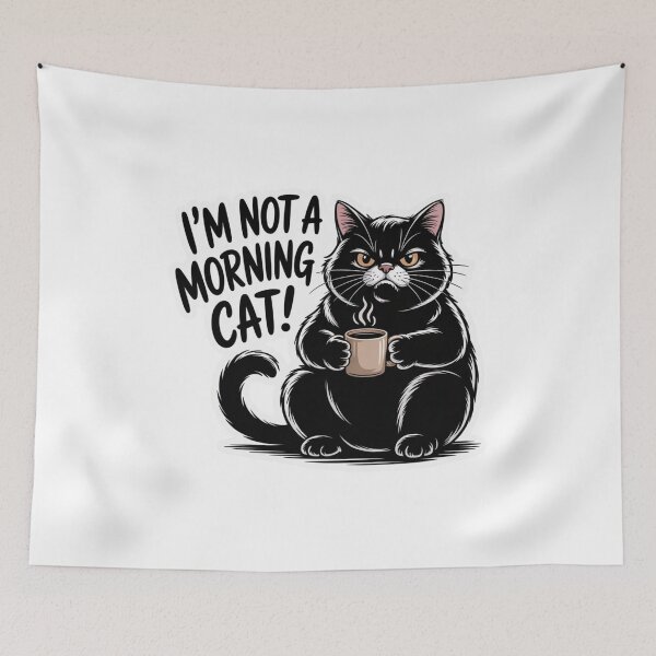 Item preview, Funny Not A Morning Cat Sticker - Grumpy Black Cat Coffee Gift designed and sold by RICHYON.