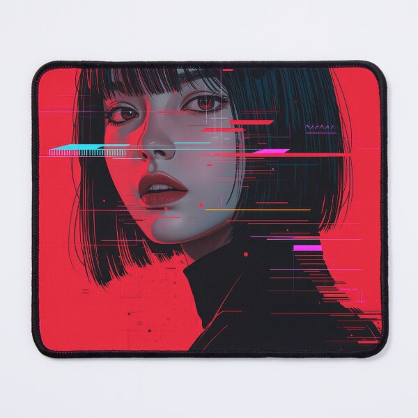 Item preview, Cyberpunk Bob Portrait with Digital Glitch Overlay on Red Background designed and sold by Sergii Davydenko.
