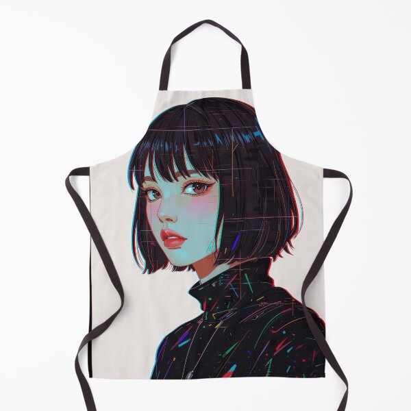 Item preview, Minimalist Anime Portrait with Digital Glitch Effects and Black Turtleneck designed and sold by Sergii Davydenko.