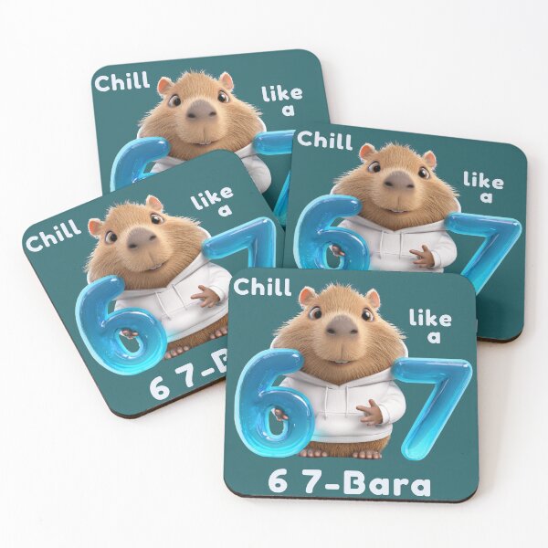 Item preview, Chill Like a 6 7-Bara – Cute Capybara 3D Teal Art (Kid-Inspired Special Gift Edition) designed and sold by Zajumaris Art & Heart.