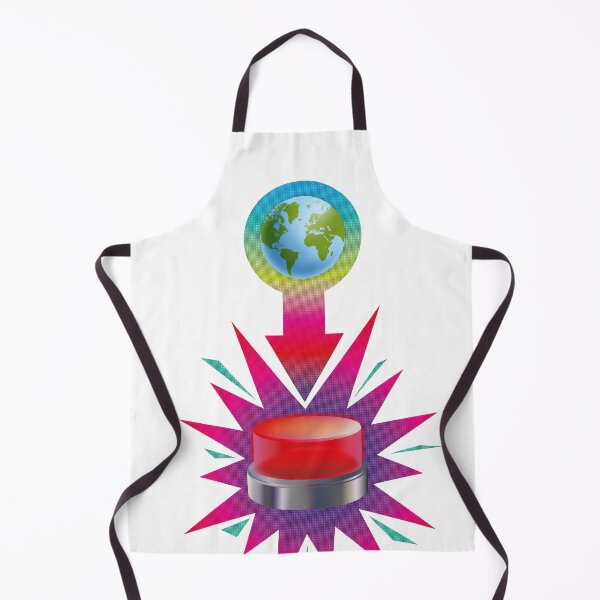 Item preview, Danger Earth – Globe Red Button Illustration Art Print designed and sold by Fabulosa Designs.