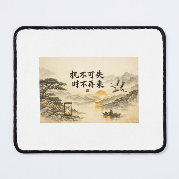 Item preview, Chinese Proverb Calligraphy – Don’t Miss Opportunities, Time Won’t Return designed and sold by MARMANIOUS.