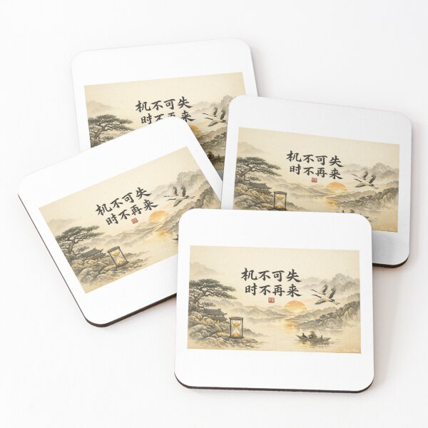 Item preview, Chinese Proverb Calligraphy – Don’t Miss Opportunities, Time Won’t Return designed and sold by MARMANIOUS.