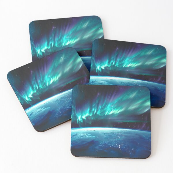 Item preview, Magical Northern Lights over Earth – Galactic Aurora Art designed and sold by CosmicGlyph.