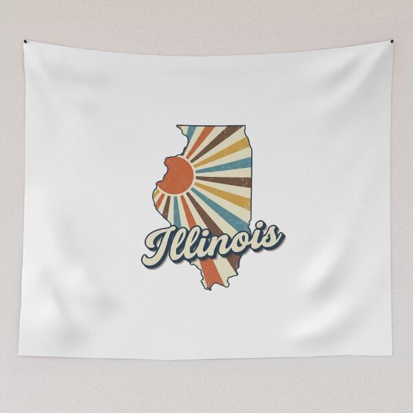 Item preview, Illinois Retro Sunset State Silhouette – Vintage Distressed Design designed and sold by Paper Drip.