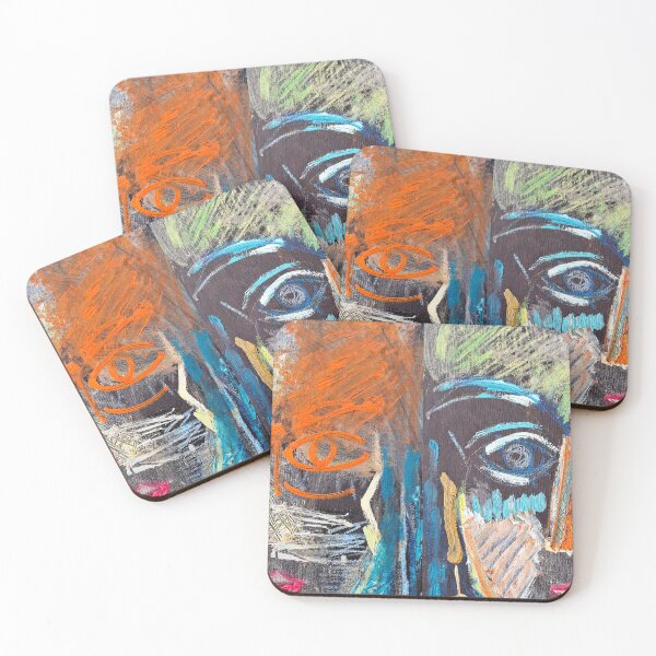 Item preview, Colorful Abstract Face Portrait – Modern Expressionist Art designed and sold by art2print.
