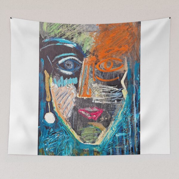 Item preview, Colorful Abstract Face Portrait – Modern Expressionist Art designed and sold by art2print.