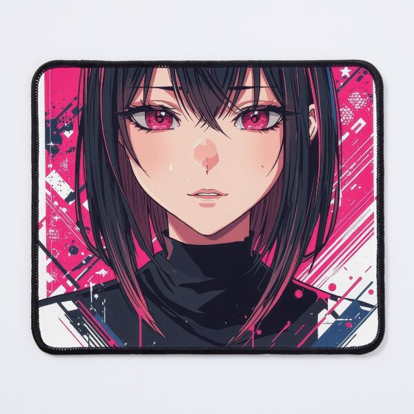 Item preview, Anime Girl Portrait with Neon Pink Highlights and Geometric Abstract Background designed and sold by Sergii Davydenko.