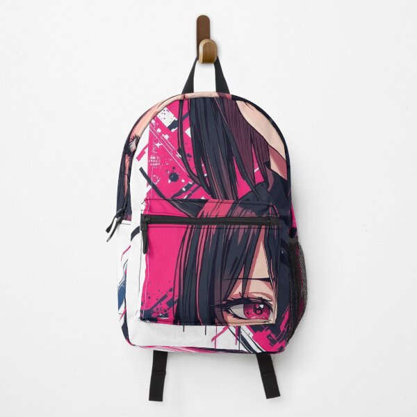 Item preview, Anime Girl Portrait with Neon Pink Highlights and Geometric Abstract Background designed and sold by Sergii Davydenko.
