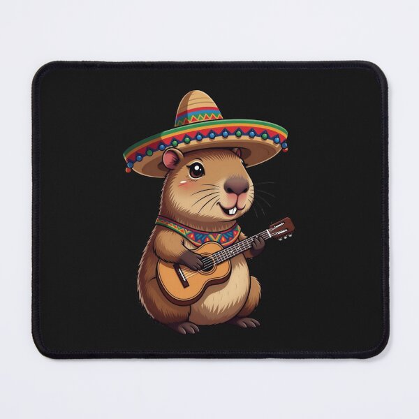 Item preview, Cinco De Mayo Groundhog Sombrero Guitar Musician designed and sold by GrumpySableye.