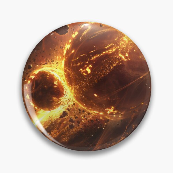 Item preview, Collision of two planets in glowing space designed and sold by CosmicGlyph.