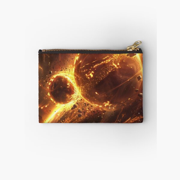 Item preview, Collision of two planets in glowing space designed and sold by CosmicGlyph.