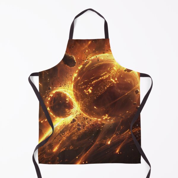Item preview, Collision of two planets in glowing space designed and sold by CosmicGlyph.