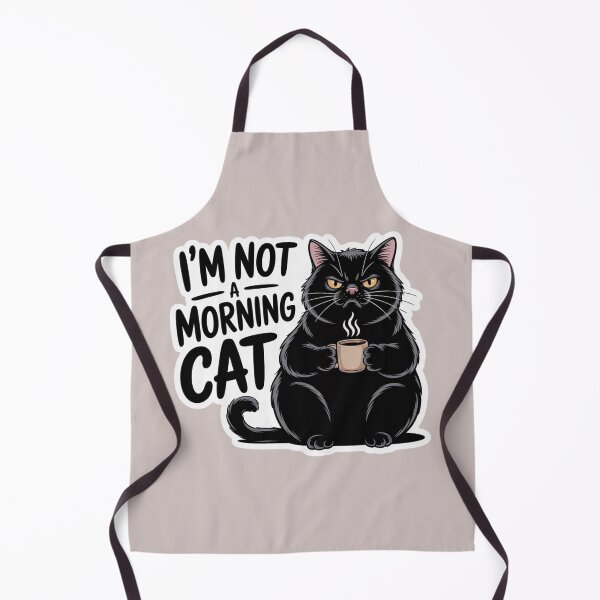 Item preview, Funny Not A Morning Cat Sticker - Grumpy Black Cat Coffee Gift designed and sold by RICHYON.