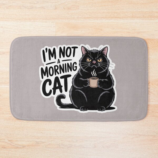 Item preview, Funny Not A Morning Cat Sticker - Grumpy Black Cat Coffee Gift designed and sold by RICHYON.
