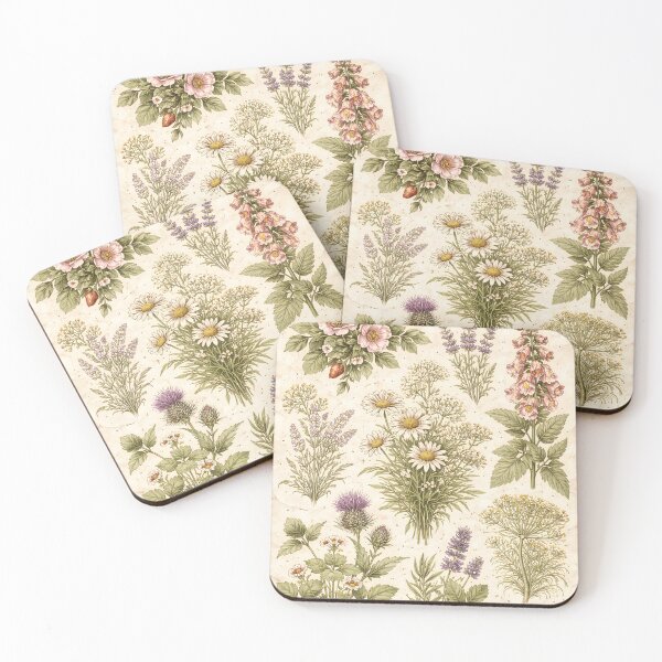 Item preview, Vintage Botanical Wildflowers & Herbs Illustration on Aged Paper designed and sold by Sybille-Yates.