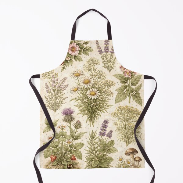 Item preview, Vintage Botanical Wildflowers & Herbs Illustration on Aged Paper designed and sold by Sybille-Yates.