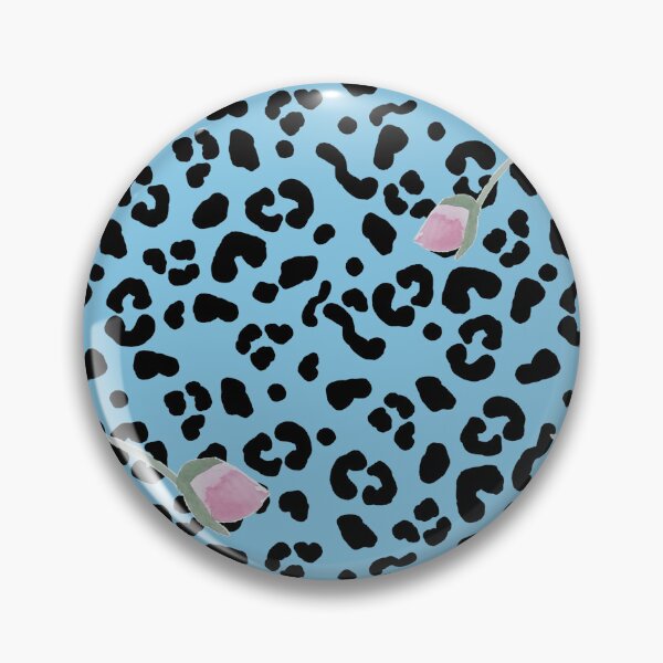 Item preview, Leopard & Pink Rosebud Print on Blue designed and sold by PoppeeFrost.