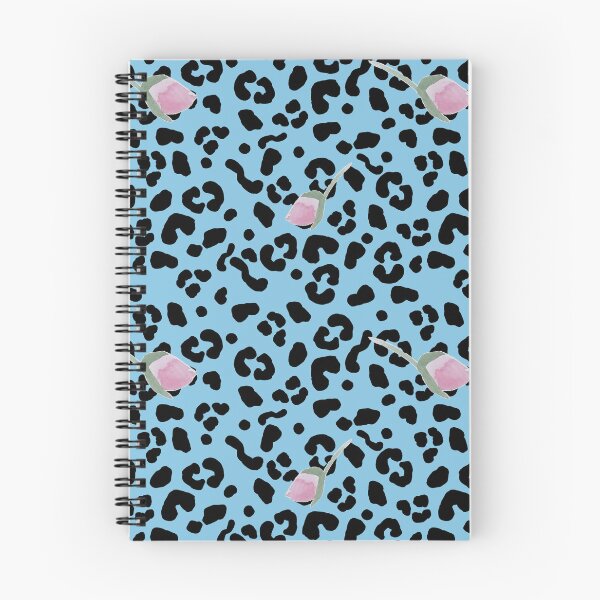 Item preview, Leopard & Pink Rosebud Print on Blue designed and sold by PoppeeFrost.