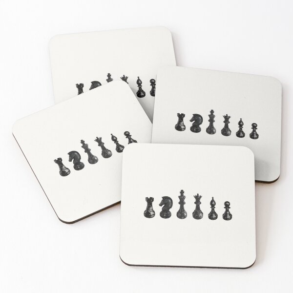 Item preview, Black Marble Chess Pieces Minimal Strategy Art designed and sold by trepiu.